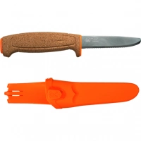 Нож с фиксированным лезвием Morakniv Floating Serrated Knife, сталь Sandvik 12C27, рукоять пробковая купить в Калининграде