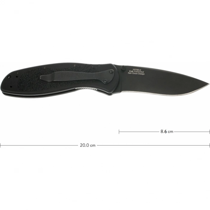 Нож складной Kershaw 1670BLK Blur Black, сталь Sandvik 14C28N, рукоять анодированный алюминий