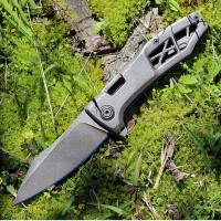 Нож складной KERSHAW 3475 Les George Design Boilermaker, сталь 8Cr13MoV, рукоять нержавеющая сталь, коричневый купить в Калининграде