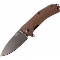 Нож складной LionSteel KUR BBR G10 Brown Flipper, сталь Stonewashed & PVD-Coated Uddeholm Sleipner®, стеклотекстолит, коричневый купить в Калининграде