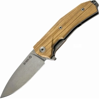 Нож складной LionSteel KUR UL Olive Wood Flipper, сталь Uddeholm Sleipner®, рукоять оливковое дерево купить в Калининграде