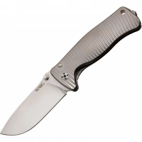 Нож складной LionSteel SR2 G (GREY) Mini, сталь Uddeholm Sleipner® Satin, рукоять титан по технологии Solid®, серый купить в Калининграде