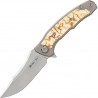 Складной нож Maxace Halictus Mokume, сталь M390, рукоять Mokume/Titanium купить в Калининграде