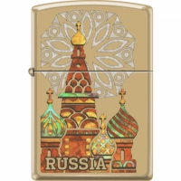 Зажигалка ZIPPO Россия с покрытием High Polish Brass купить в Калининграде